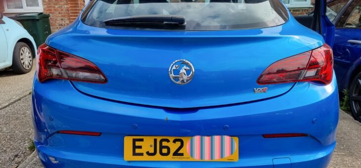 Vauxhall Astra VXR rear parking sensors.